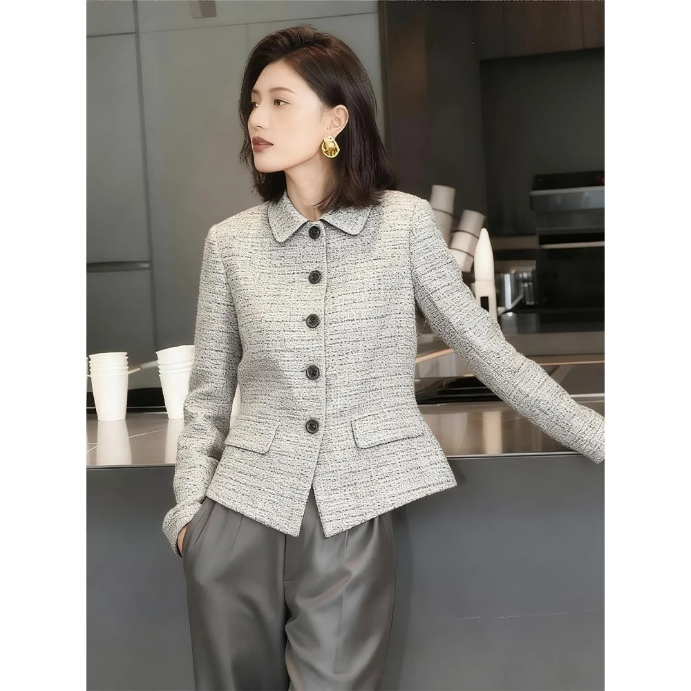 巨好看的气质高级感独特超好看小香风西装外套女2025新款秋季上衣