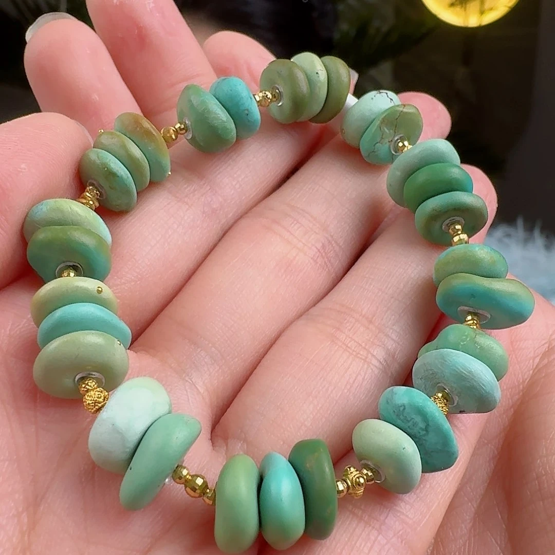 绿松石珠宝奇石18K金镶嵌