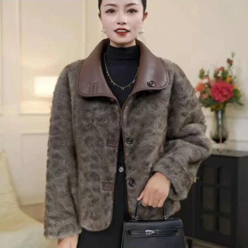 【双面双穿】2025新款气质时尚女士轻奢翻领冬季加厚外套868