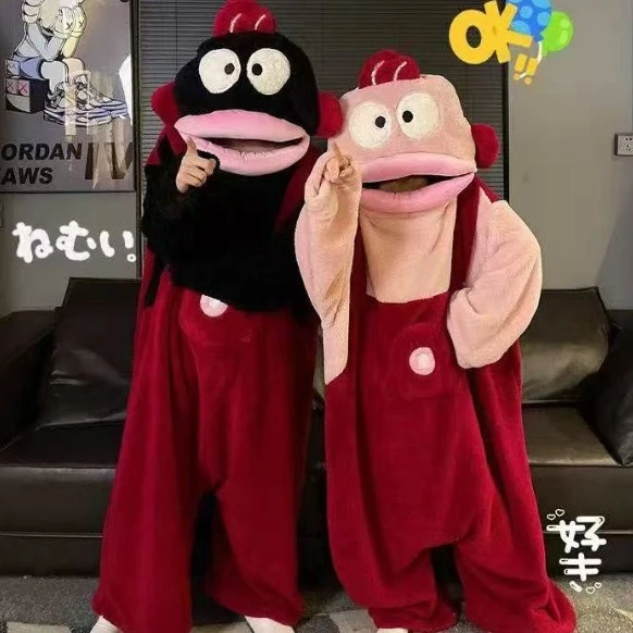 丑鱼连体日向翔阳睡衣可爱乌萨奇睡袍卡皮巴拉蜜蜂小浣熊睡袍