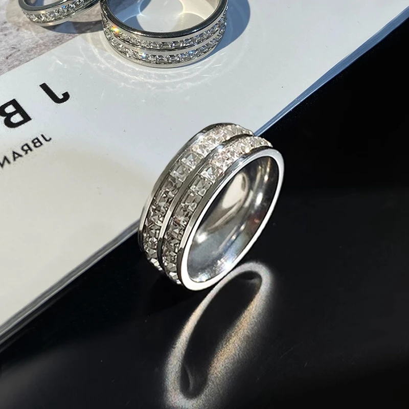 钛钢戒指 小众高档轻奢满天星戒指男潮流网红百搭男士指环尾戒女