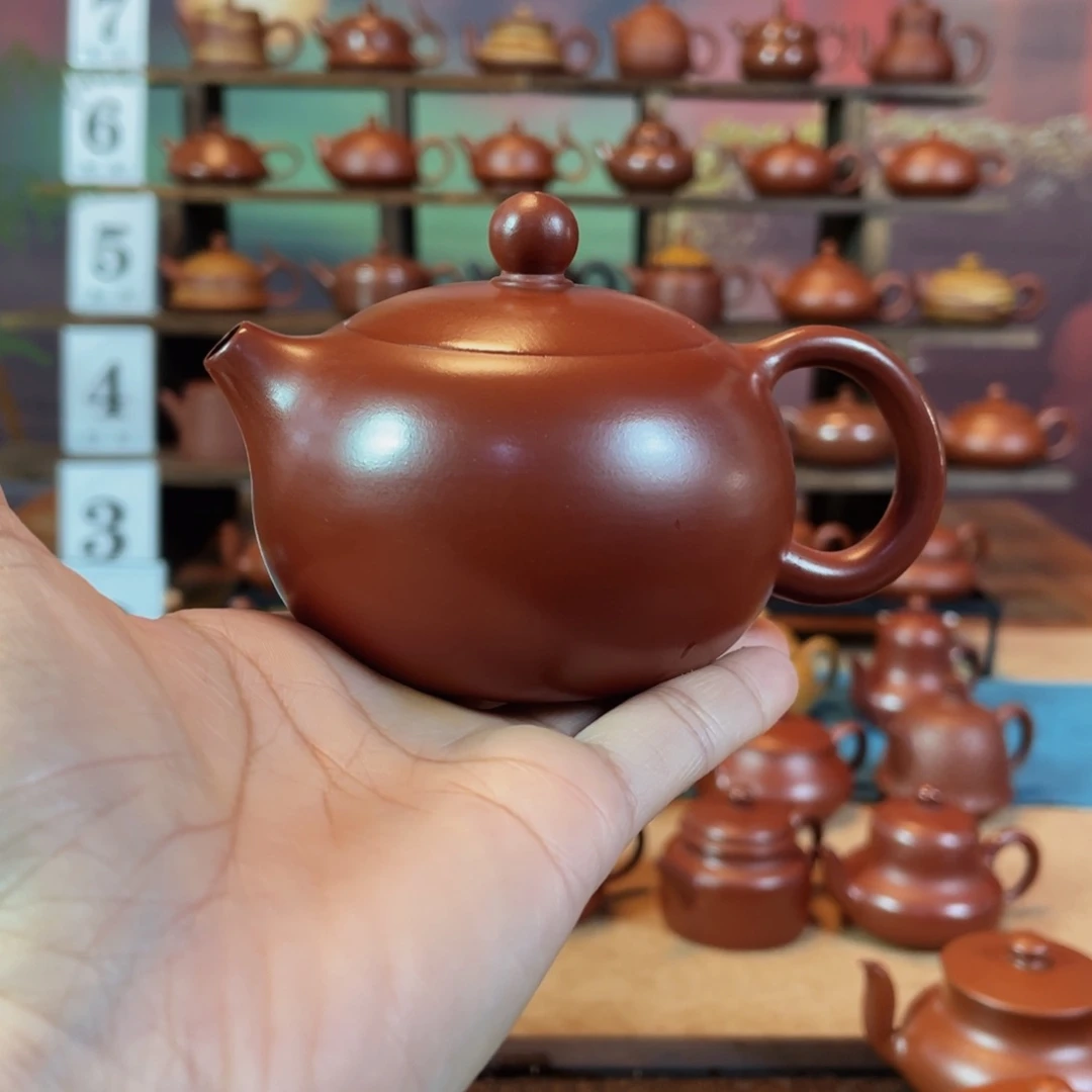 茶壶紫砂清***落潮州手工手拉朱泥西施壶