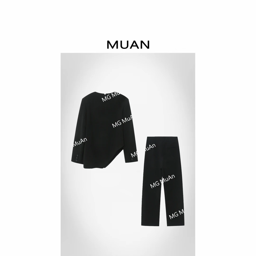 木岸MUAN：《红人之夜套装》定制TR西装料套装两件套女YJ-23081-1