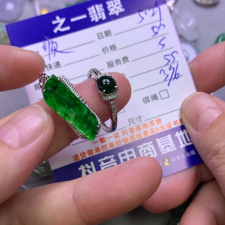 翡翠银S925镶嵌颈饰顺***贸