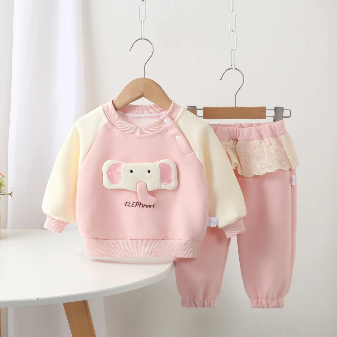 婴幼儿可爱休闲百搭大象卫衣春秋套装