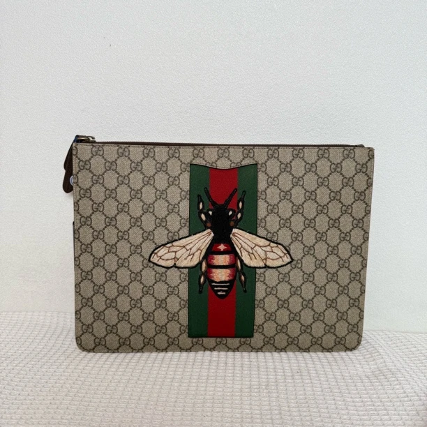 95新 GUCCI/古驰 7846/男士时尚经典蜜蜂刺绣手拿包