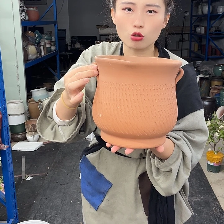 20+21 -粗陶花盆有孔