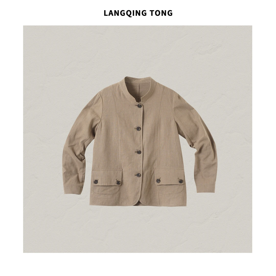 LANGQING 简约亚麻外套43878#