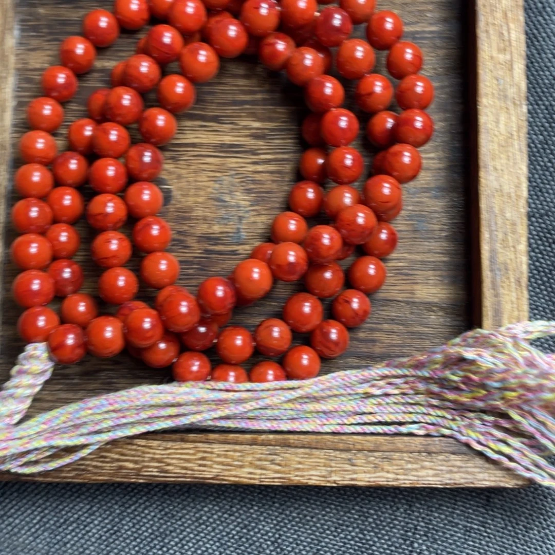 东***司南红玛瑙未镶嵌108多圈手串