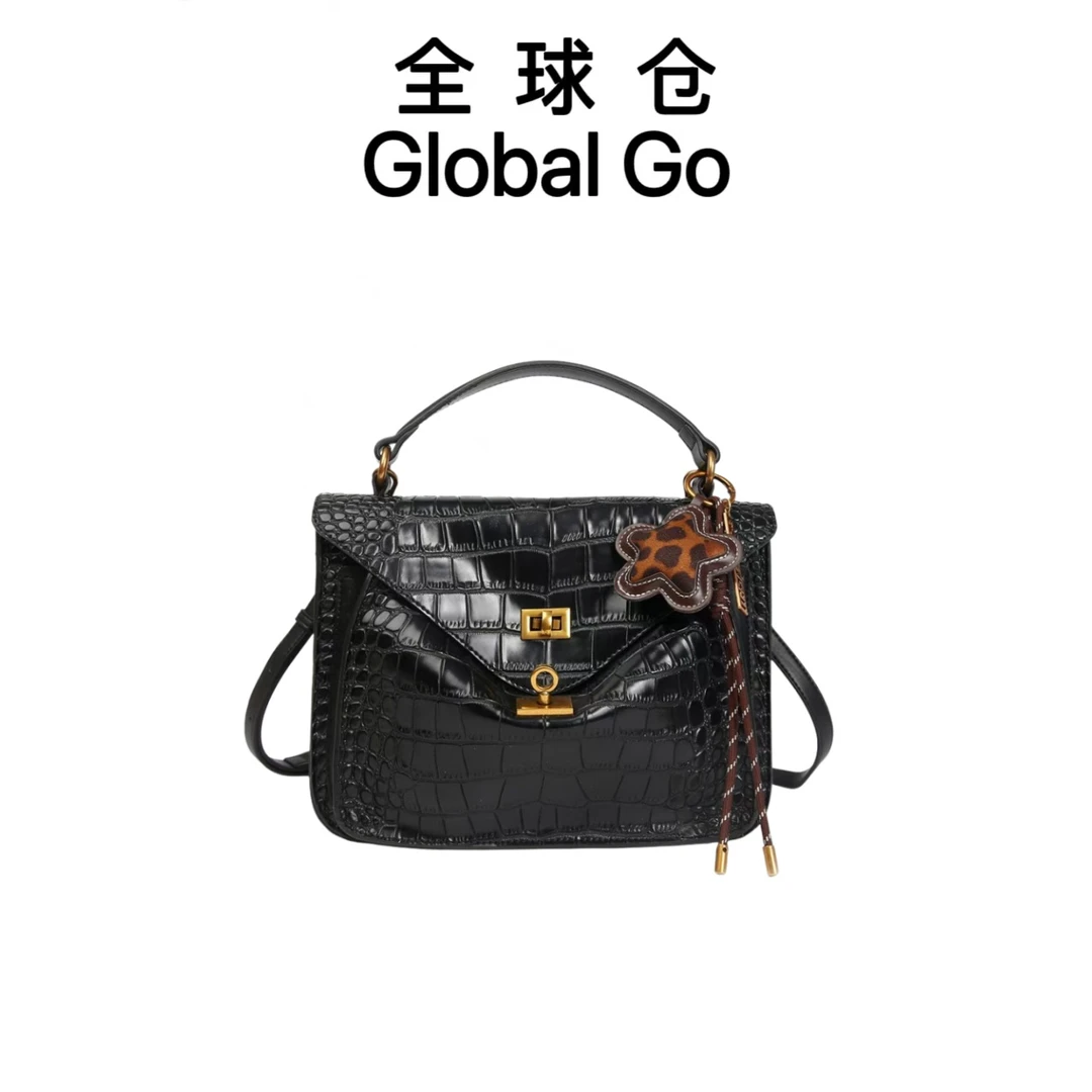 【全球仓Global Go】2025新款简约高级感大容量邮差包 黑色
