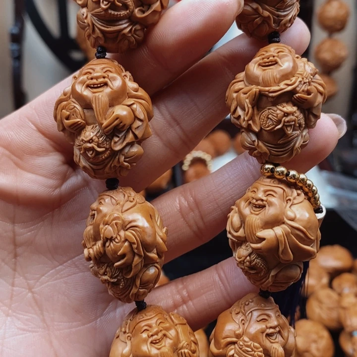 橄榄核手串/手链手工龙财神2.4