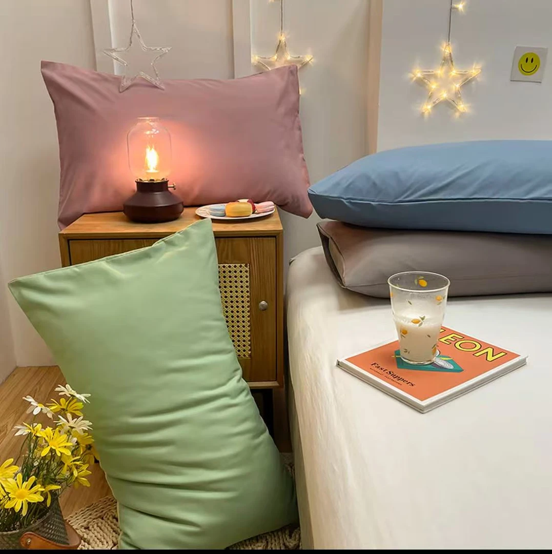 随机发100%纯棉枕套一对