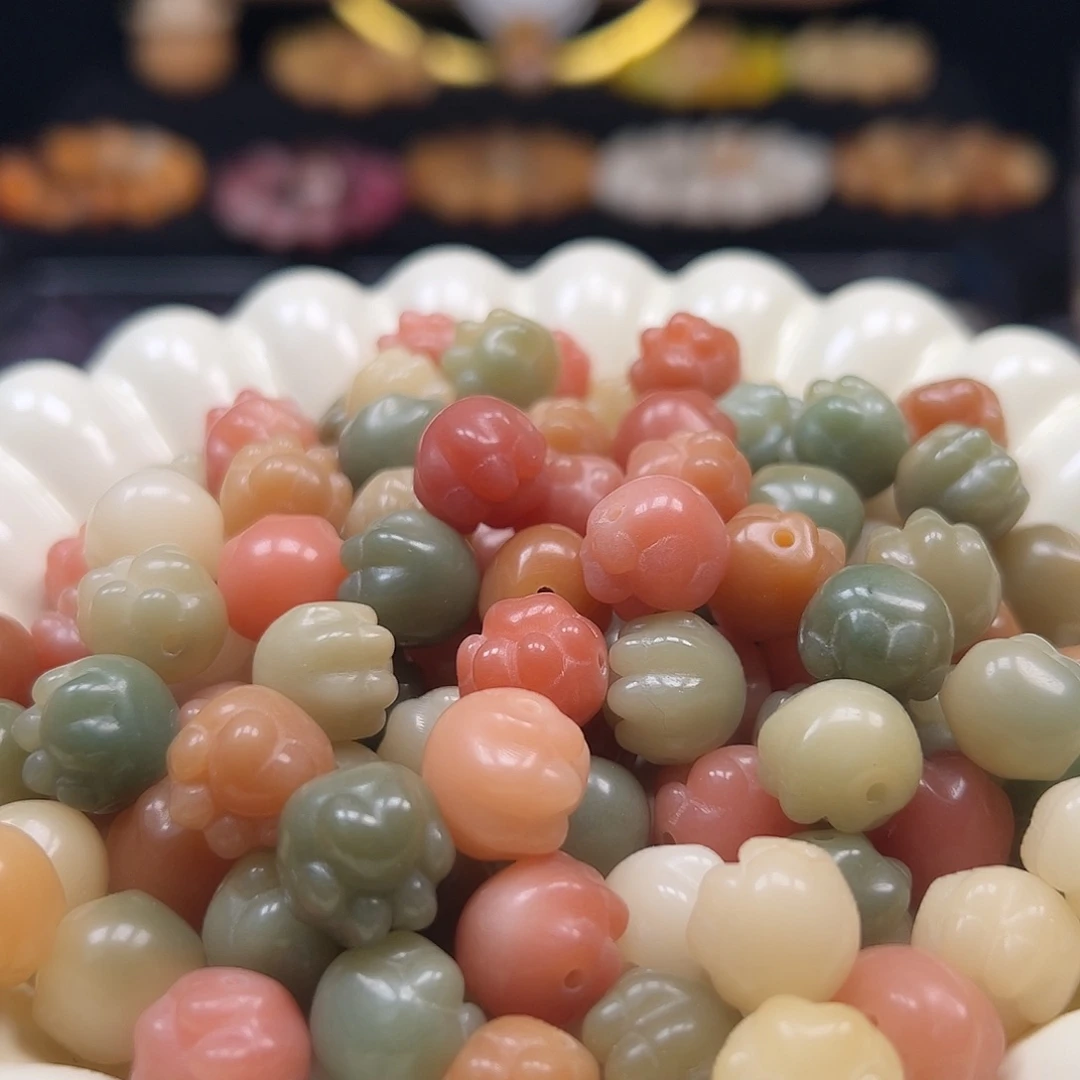 菩提根/象牙果手串卡12马卡龙熊爪30颗