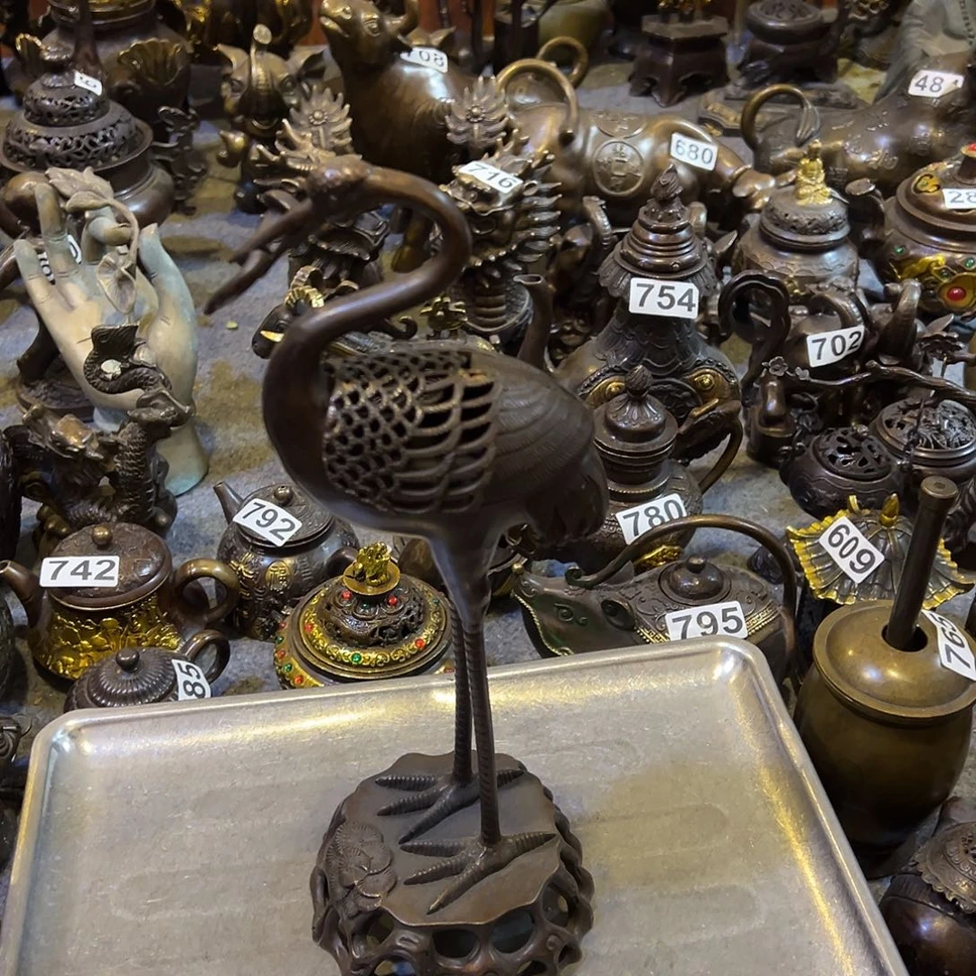 糊***人黄铜摆件，文房摆件