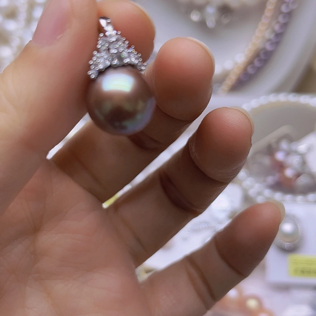 未镶嵌淡水珍珠吊坠耳钉