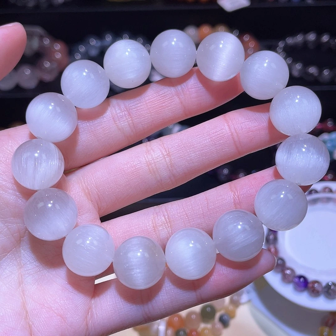 水晶手链未镶嵌兔毛手链，晶体通透14.2