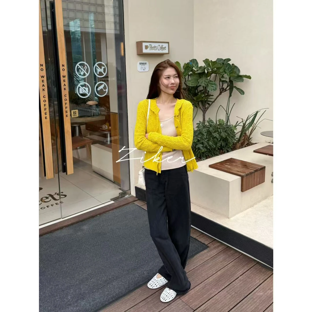 ZIKER丨发财黄｜小香25C巨显白针织外套（套洗衣袋轻柔机洗）