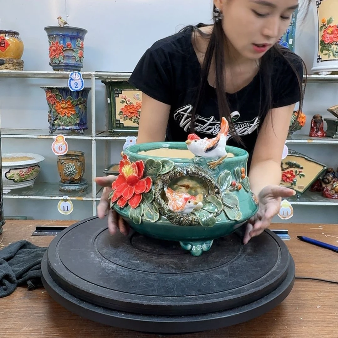 C***l无花朵石湾盆300花盆