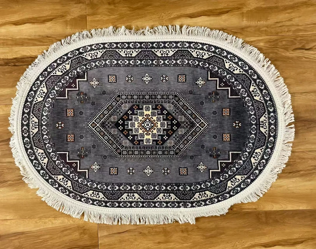 【迪拉生活用品店推荐】欧式圆形防滑流苏地垫适用于卧室书房床边