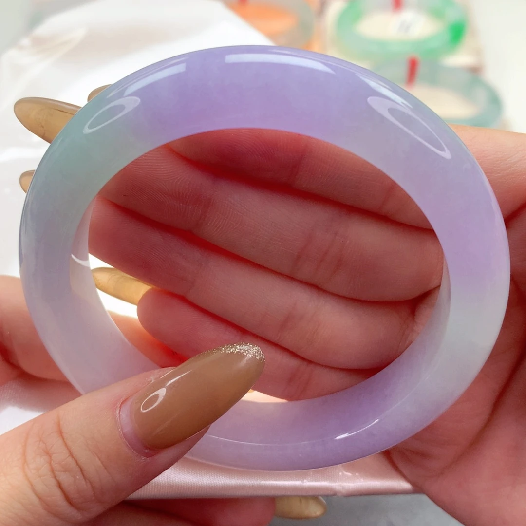 未镶嵌手镯翡翠9902云感泡芙 肉装细腻 遇光不散0瑕疵