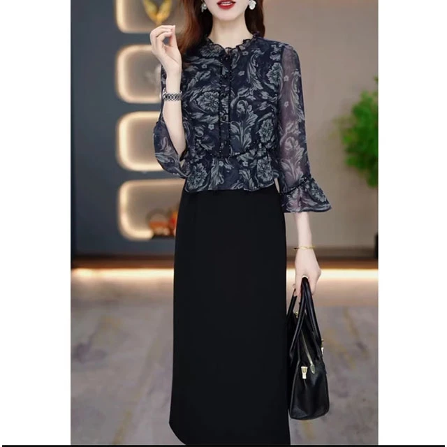 L316碎花修身名媛2025年春夏新款时尚收腰显瘦气质优雅宽松连衣裙