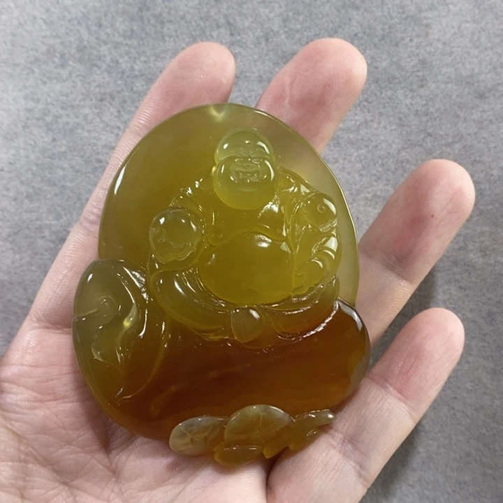 未镶嵌岫玉挂件吊坠智*