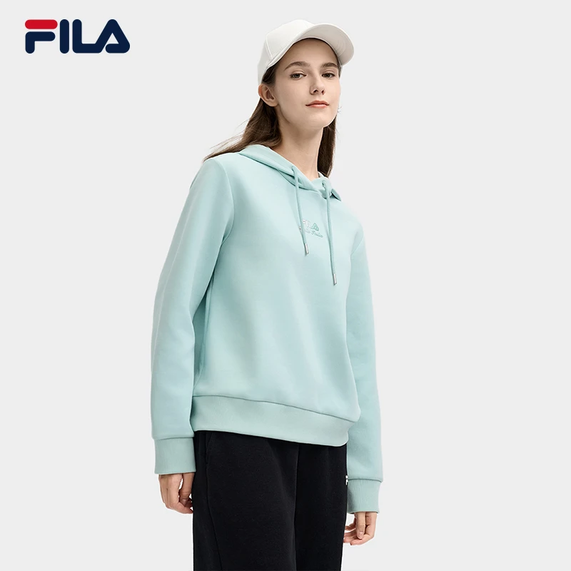 FILA 斐乐官方女子连帽卫衣2025春新款时尚休闲舒适针织长袖上衣
