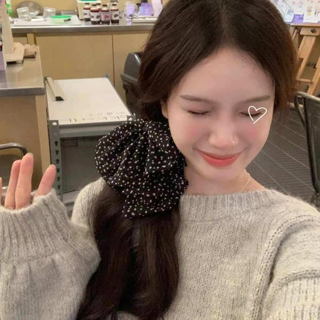 法式复古波点蝴蝶结抓夹小号鲨鱼夹半扎发夹气质百搭发饰韩系头饰