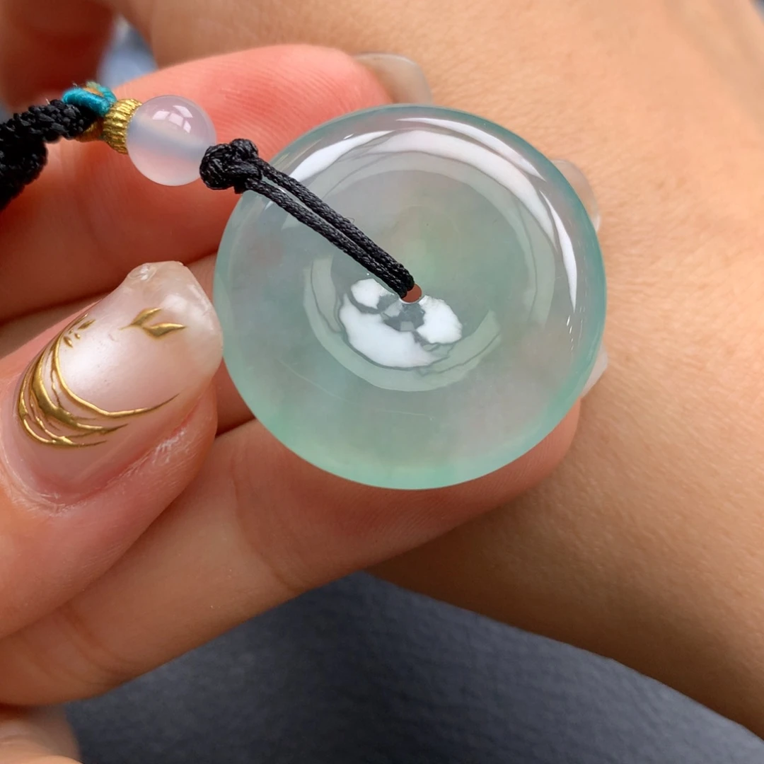 翡翠未镶嵌颈饰翡翠饰品27.6.一5.7