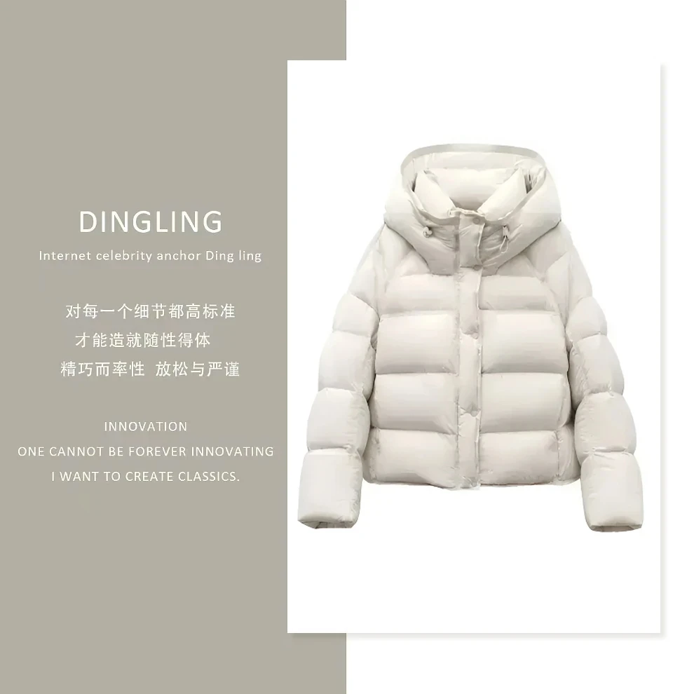 【90白鹅绒】云朵泡芙短款加厚连帽保暖羽绒服