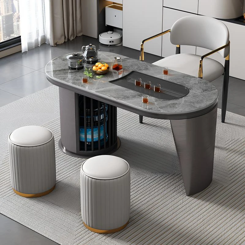 岩板茶桌椅组合阳台轻奢茶台现代家用办公室泡茶桌简约茶几小居家