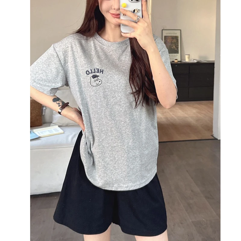 纯棉睡衣女夏季短袖短裤休闲宽松两件套装家居服薄款