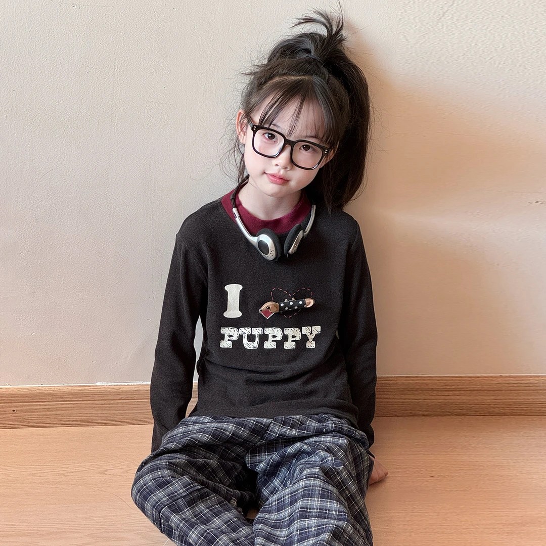 女童打底衫秋冬装2025新款儿童超好看长袖t恤女大童加厚百搭上衣