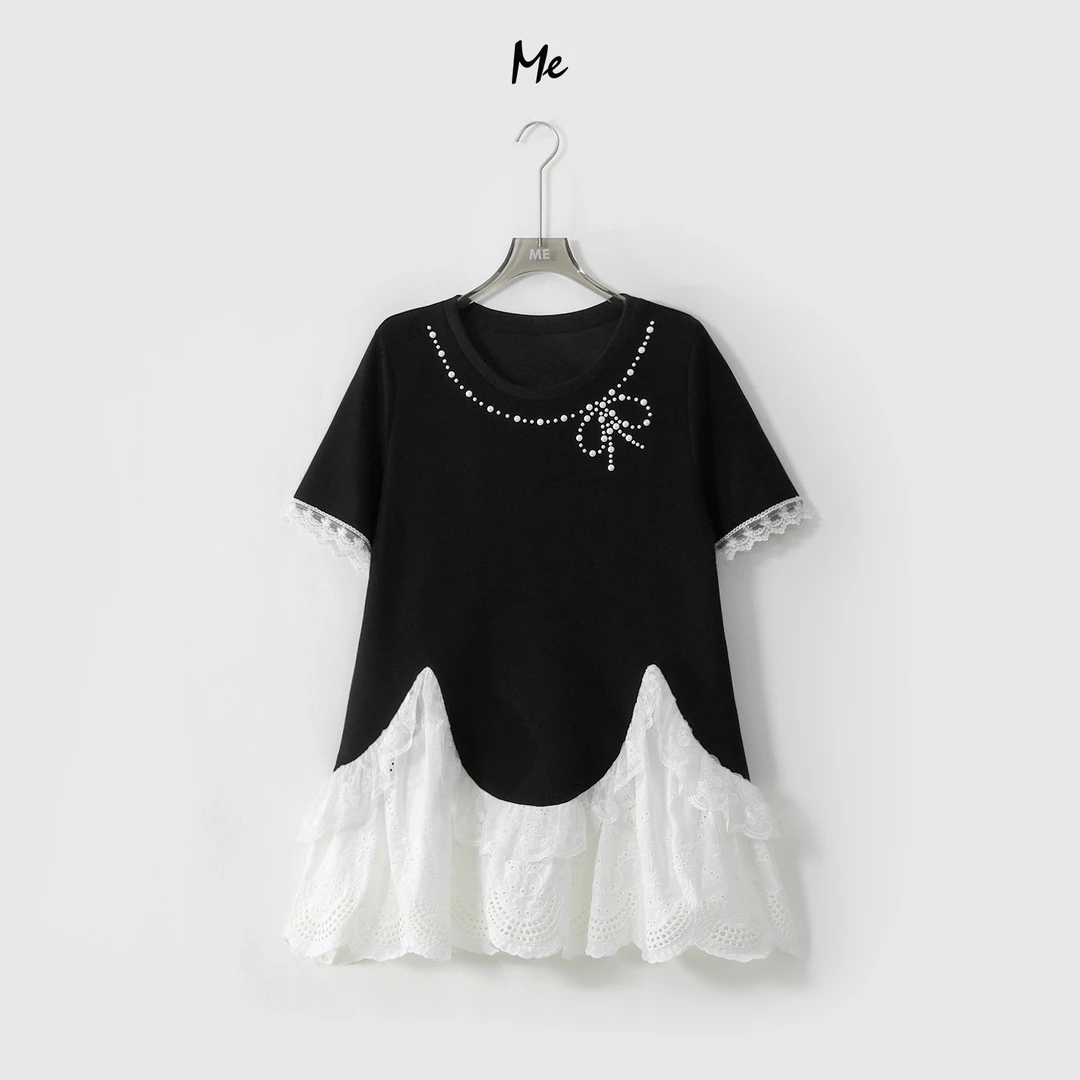 ME【玉露蕾丝公主裙】Q弹冰柔蕾丝拼接显瘦时尚休闲裙子MESS5223