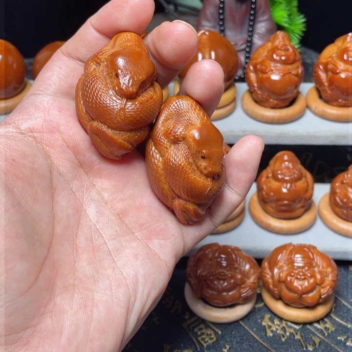 把件橄榄核蛇手球3.3