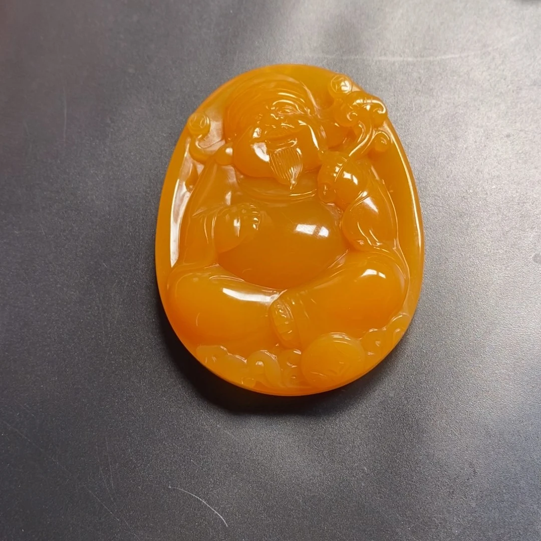 火***星石英质玉（缅黄）未镶嵌颈饰