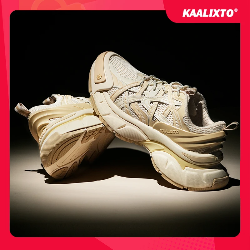 【经典款】Kaalixto米色跑鞋老爹鞋国潮经典运动百搭潮流时尚运动