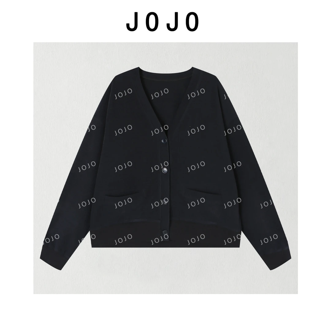 玖了个玖 2025早秋新款慵懒风V领长袖开衫外套百搭上衣2508C4908