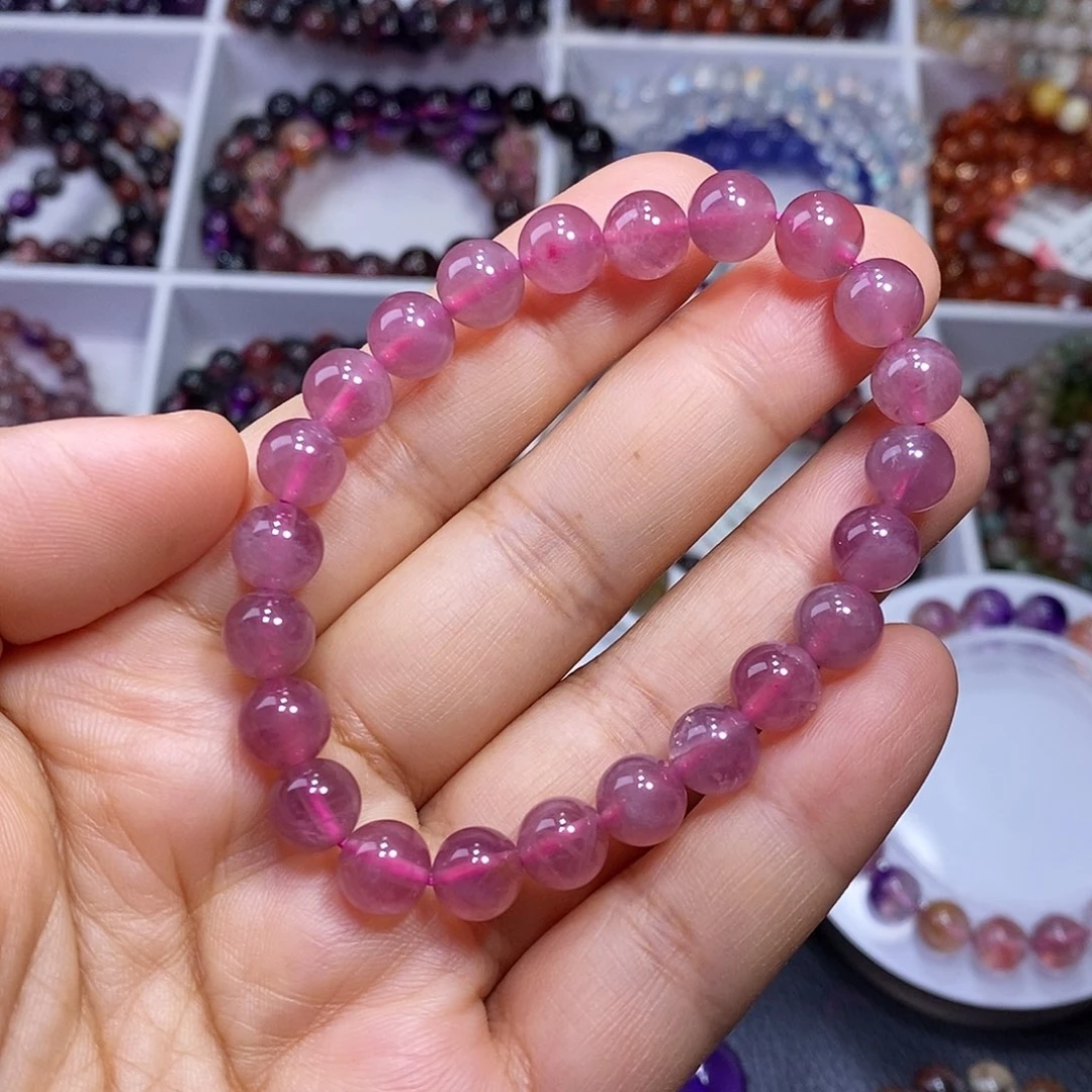 未镶嵌水晶手链紫马粉