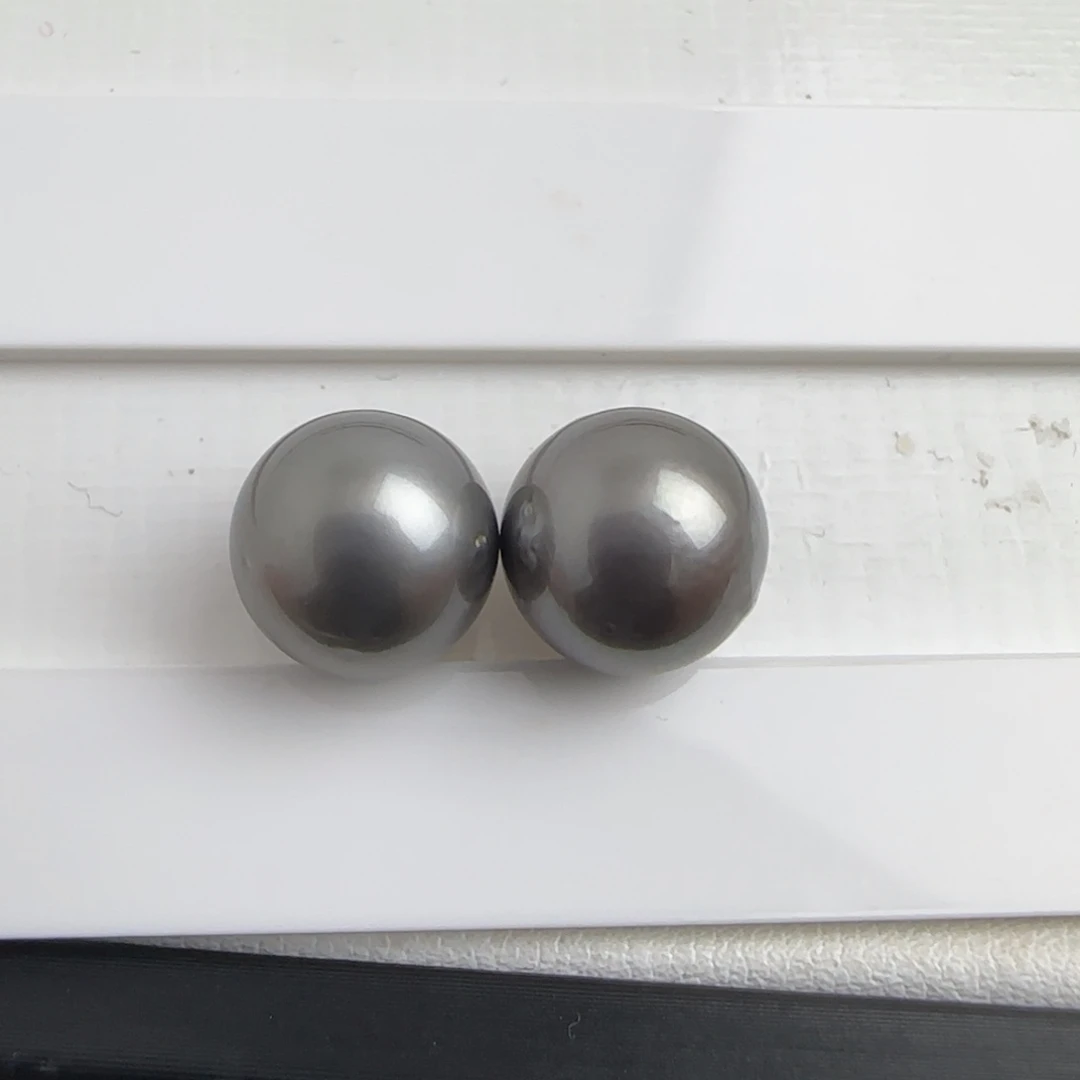 海水珍珠裸珠大溪地铂金灰海水对珠裸珠10-11