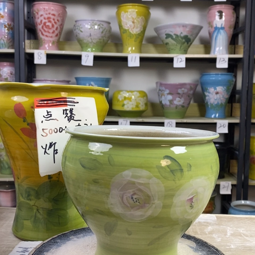 景德镇手工手绘陶瓷花盆