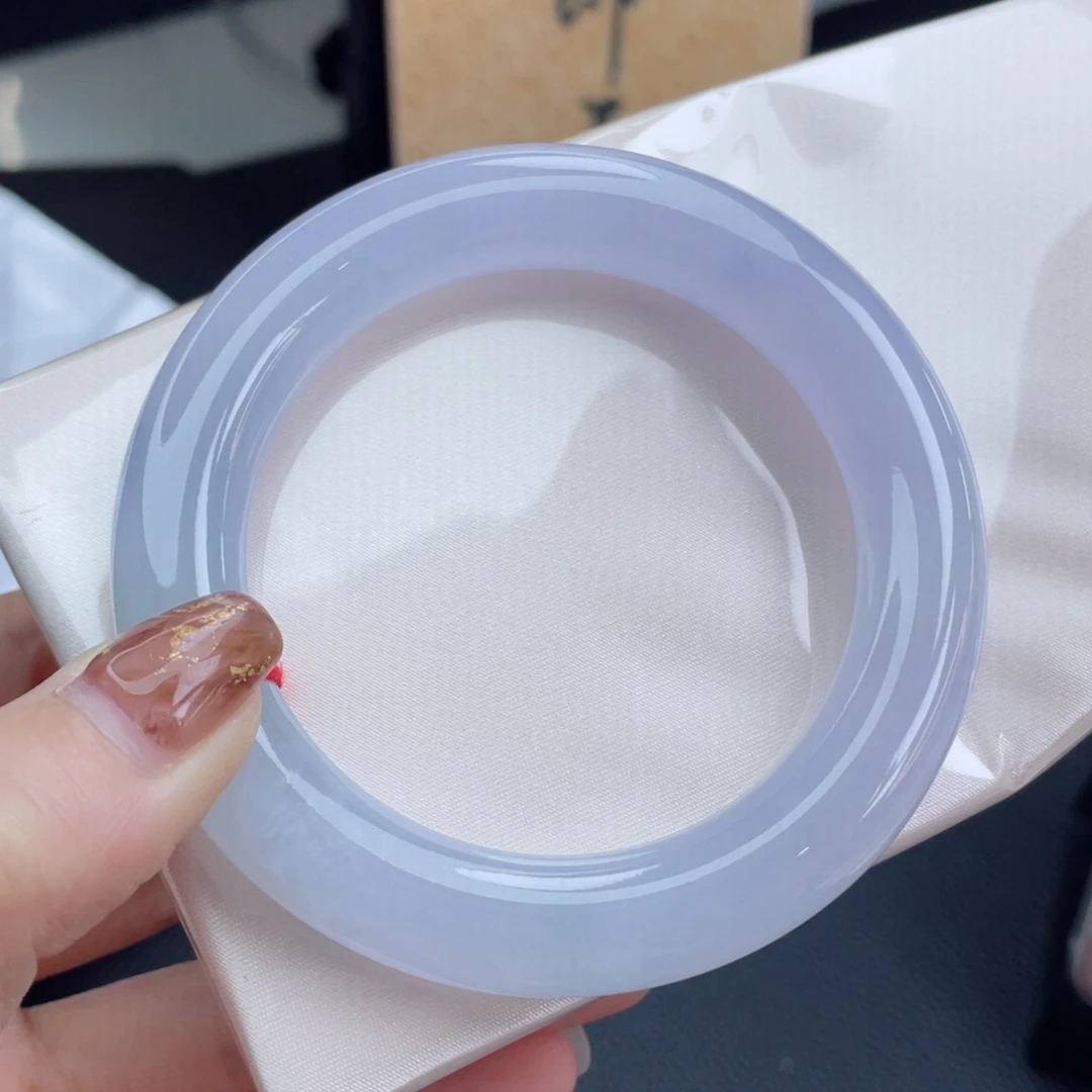 未镶嵌手镯翡翠57.2胖圆 甜甜圈 冰紫月光起胶光起荧光25