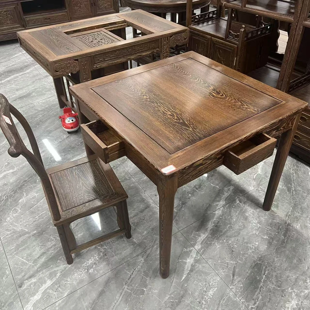 【富奕家具】四方桌家用红木实木餐桌椅中式娱乐桌吃饭桌方形