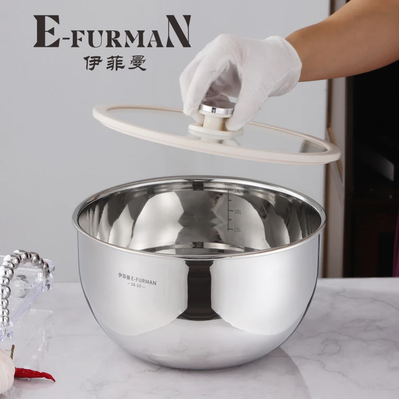 E-FURMAN 18-10不锈钢韩式料理盆洗菜盆家用烘培和面搅拌盆