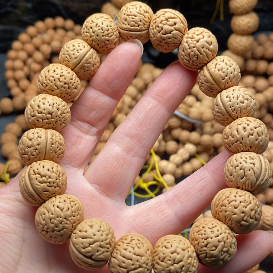 桃核手串脑纹苹果圆17大➕