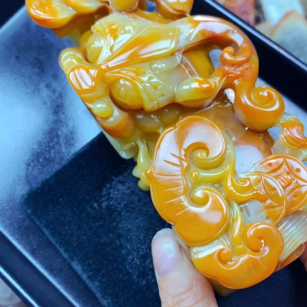未镶嵌石英质玉（黄龙玉）颈饰