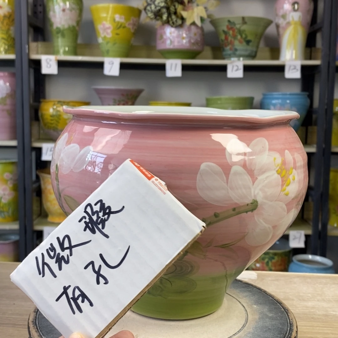 景德镇手工手绘陶瓷花盆