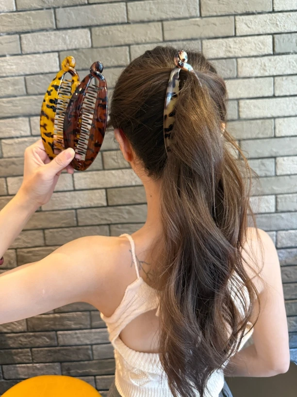 气质简约大气发夹懒人鱼香蕉夹后脑勺马尾竖立头饰女高级百搭发卡