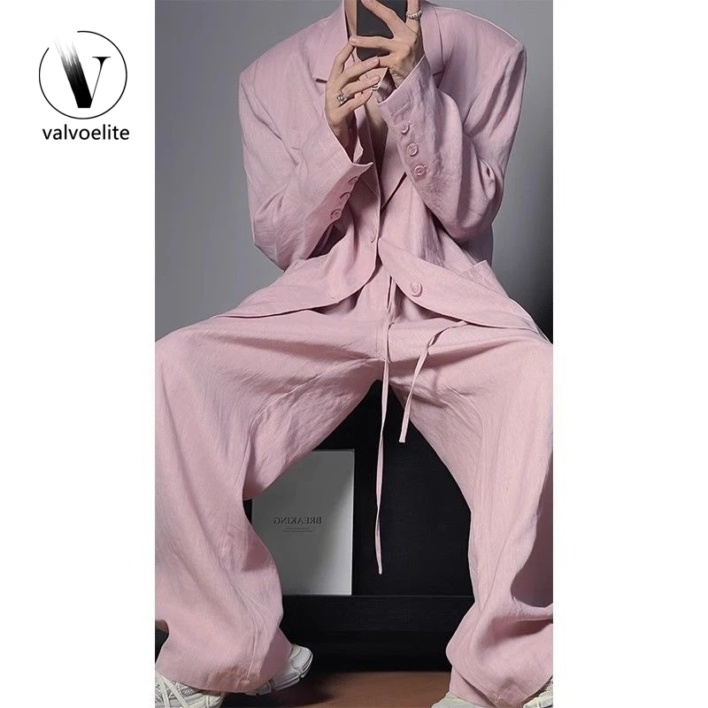 VALVOELITE2025新款轻奢西装套装男薄休闲设计师宽松小众气质西服