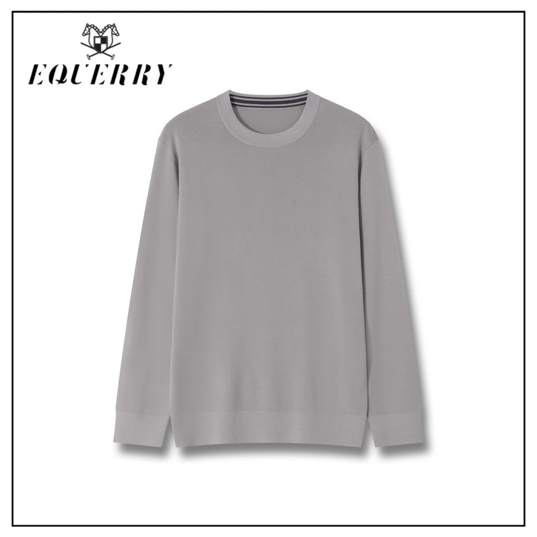 【潘文青专享】EQ男装羊毛城市休闲圆领毛衣EQ93A24919-M387